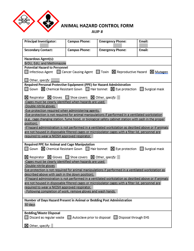 animal hazard control form