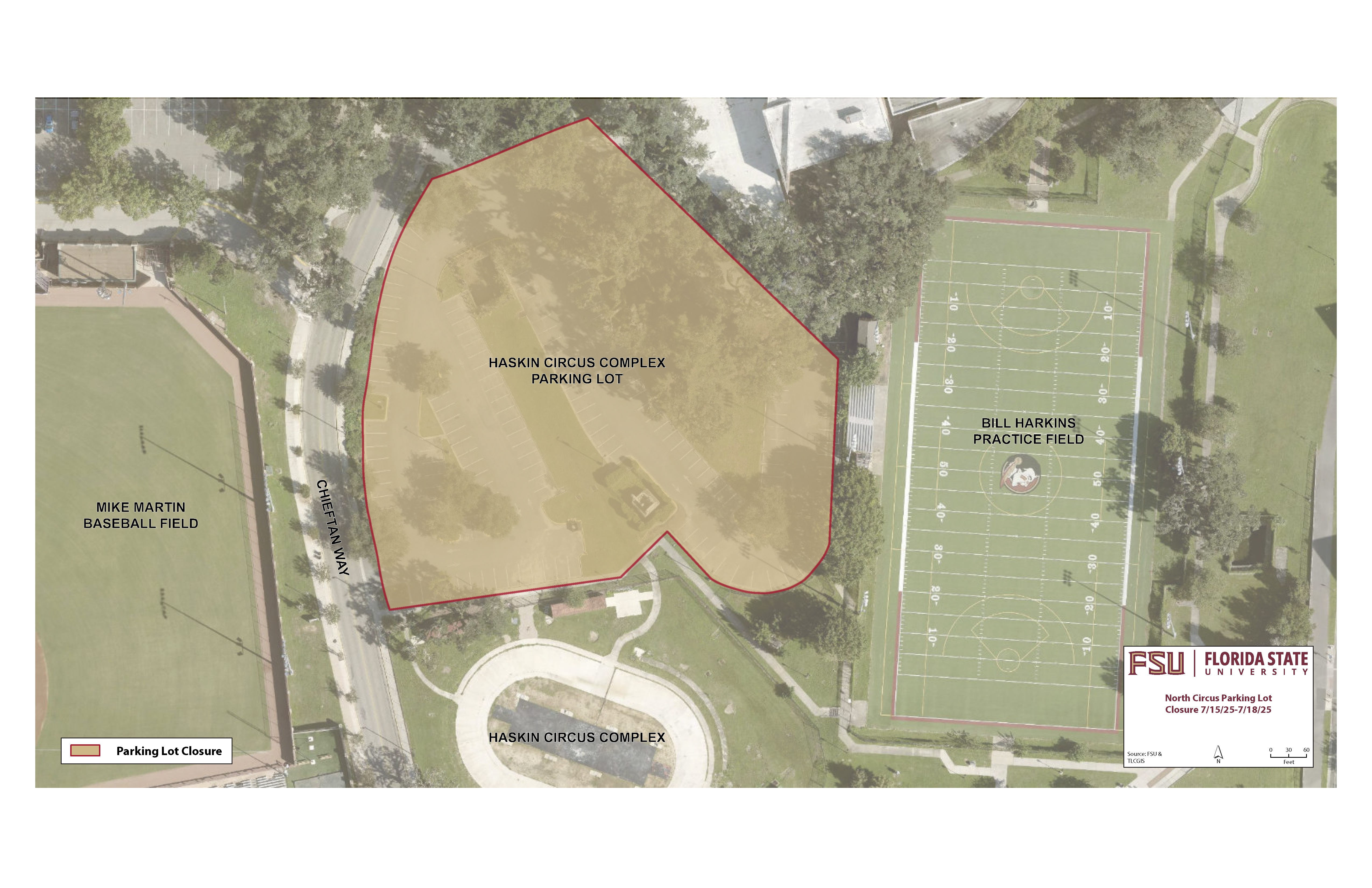 North Circus Parking Lot Closure | July 15 - July 18