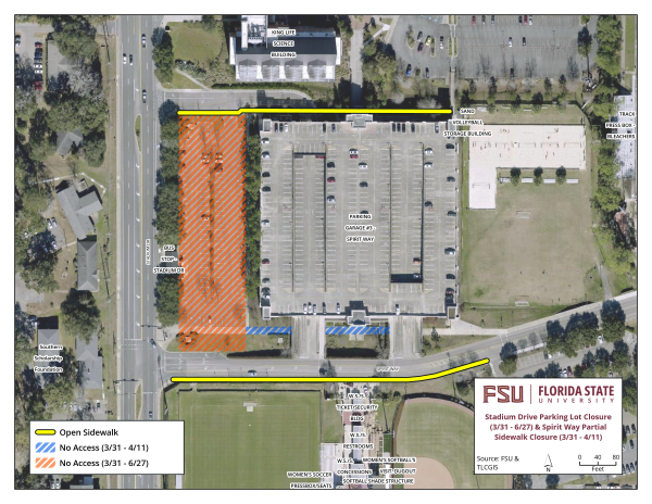 Parking Lot and Sidewalk Closure