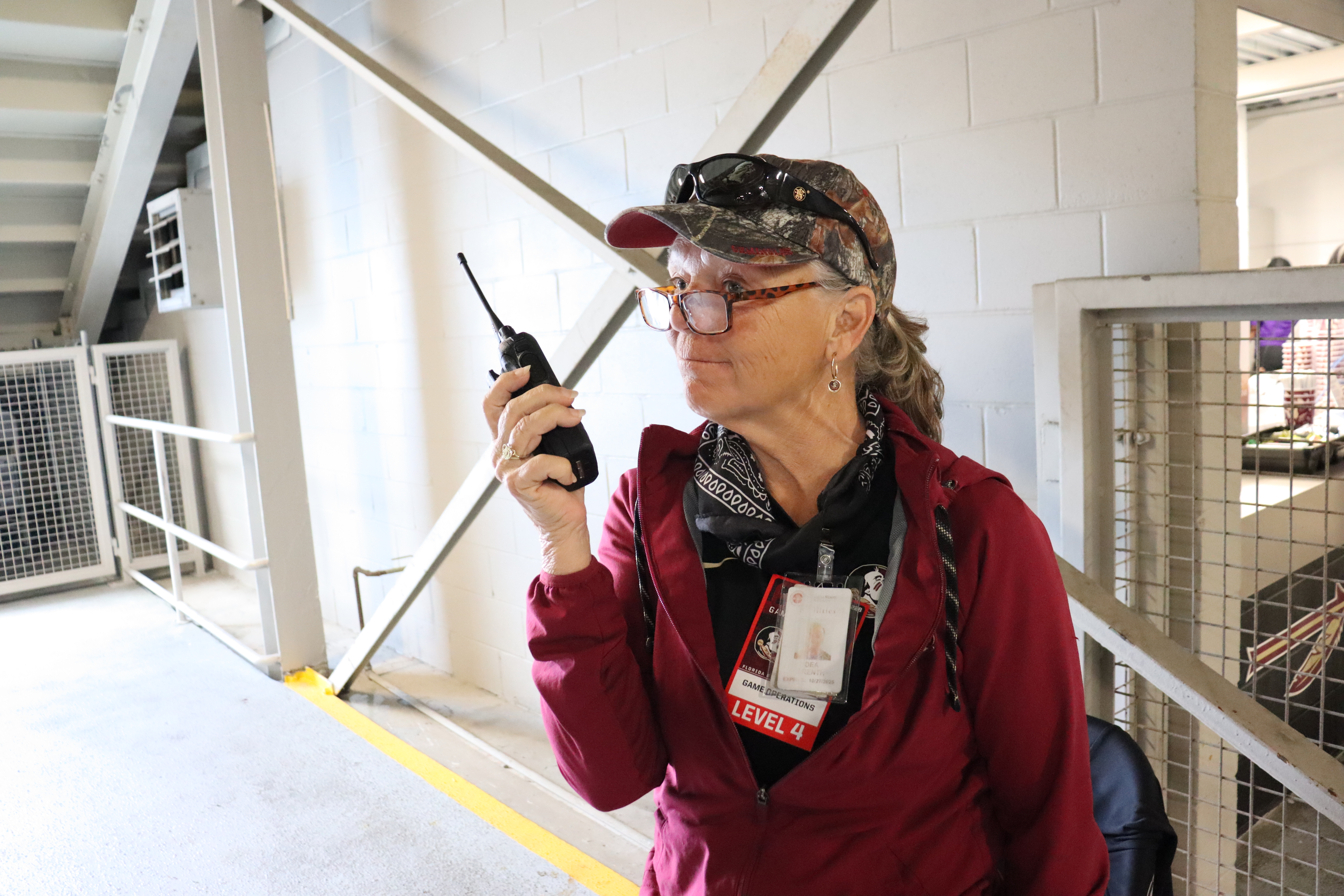 Dea Arenth on fire watch duty.