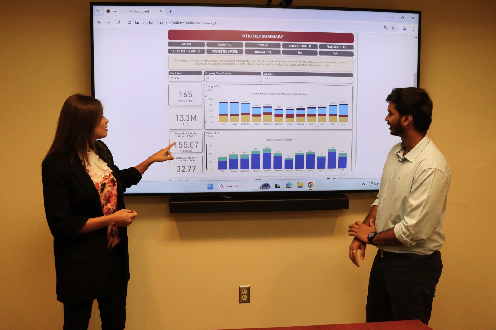 Marcela and Castano and Kiran Muppana present the new Campus Utility Dashboard